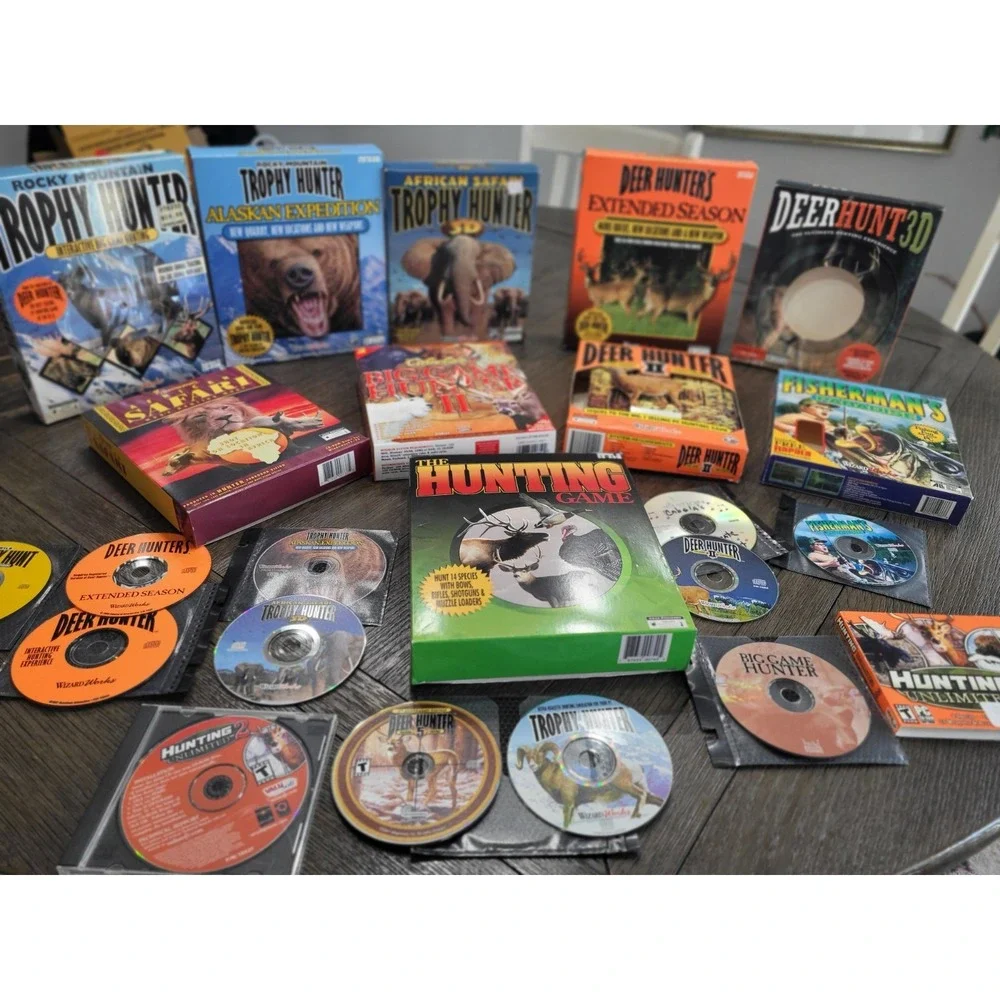 Lot of 10+ Boxes Vintage CD-ROM PC Hunting Games All In Great Condition!!12 Disc